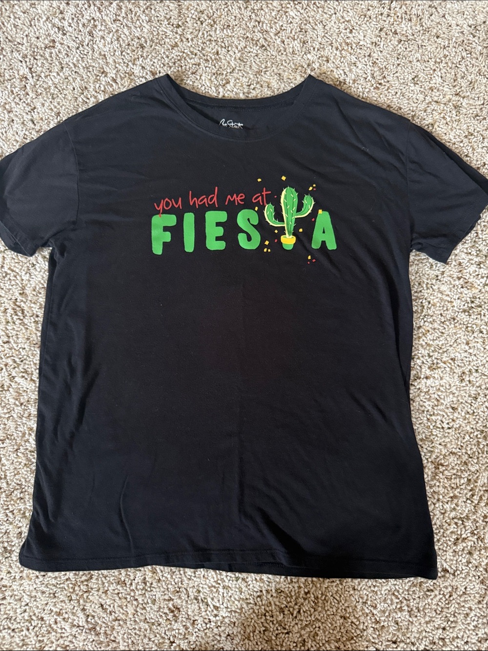 City Streets Black Short Sleeve Tee with Green Fiesta Graphic